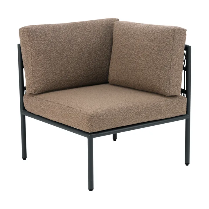 Reno αρθρωτός καναπές - Μαύρο-raw peanut, γωνία - Brafab