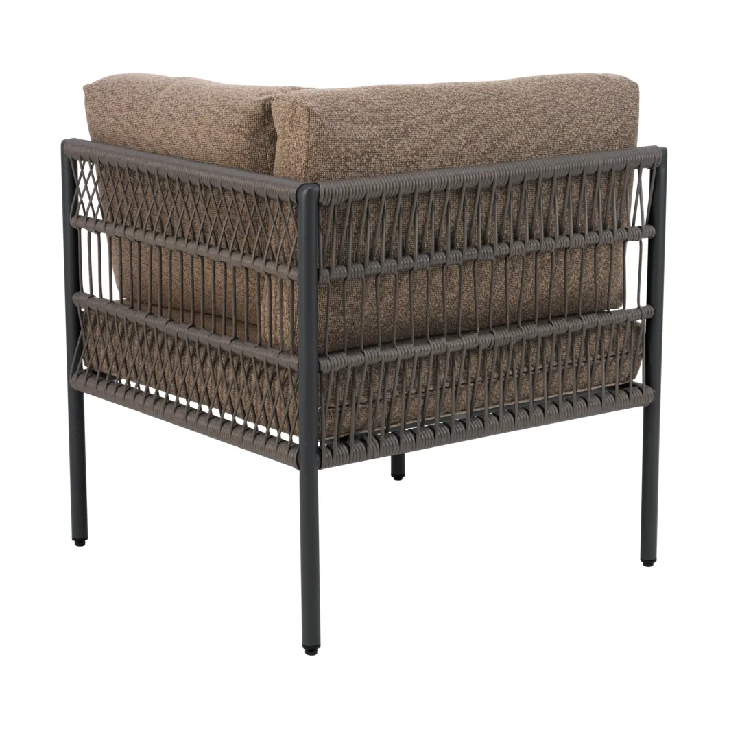 Reno αρθρωτός καναπές, Μαύρο-raw peanut, γωνία Brafab