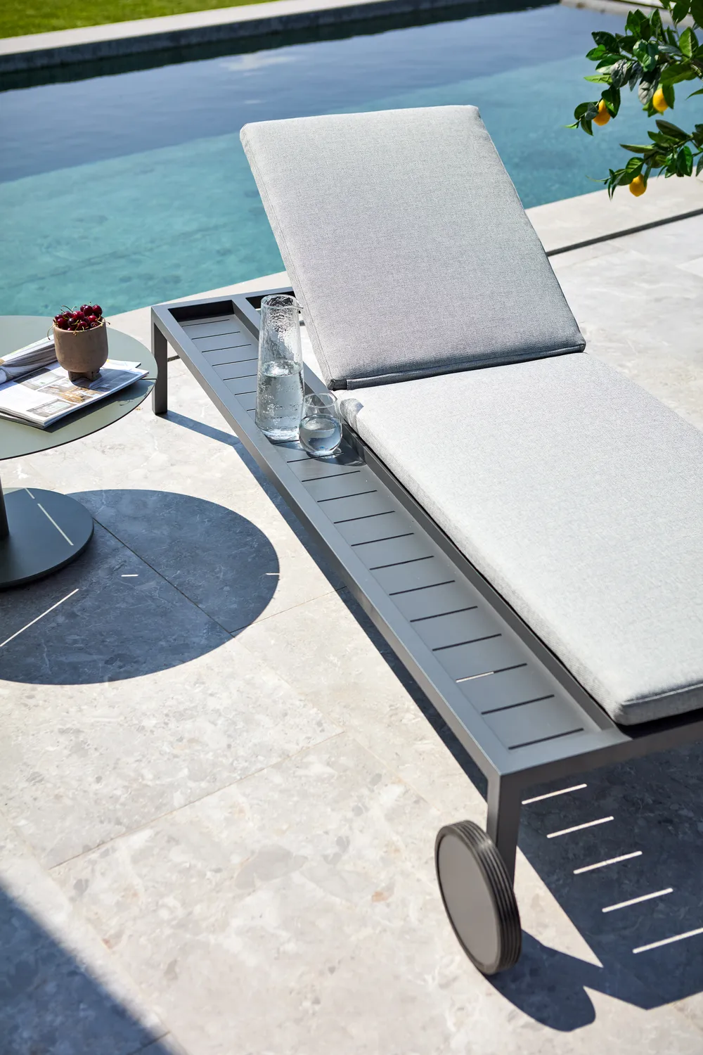 Samvaro ξαπλώστρα 218x92 cm, Antracit-pearl grey Brafab