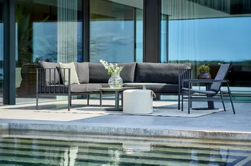 Upper γωνιακός καναπές - Svart-teddy black - Brafab