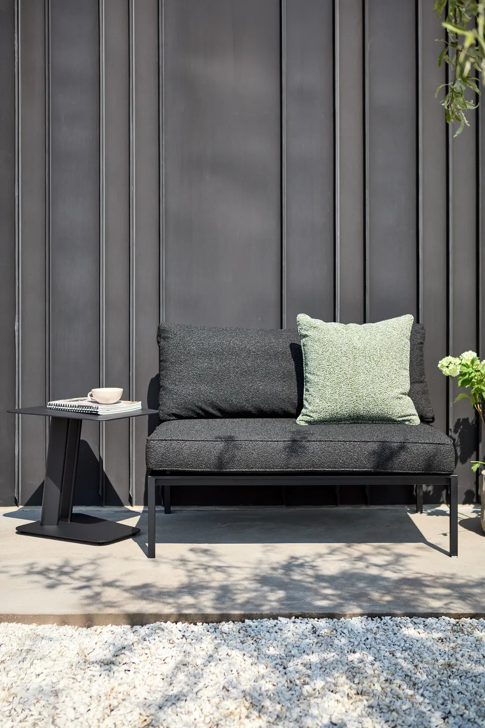 Upper αρθρωτός καναπές, Μαύρο-teddy black, μεσαίο τμήμα Brafab