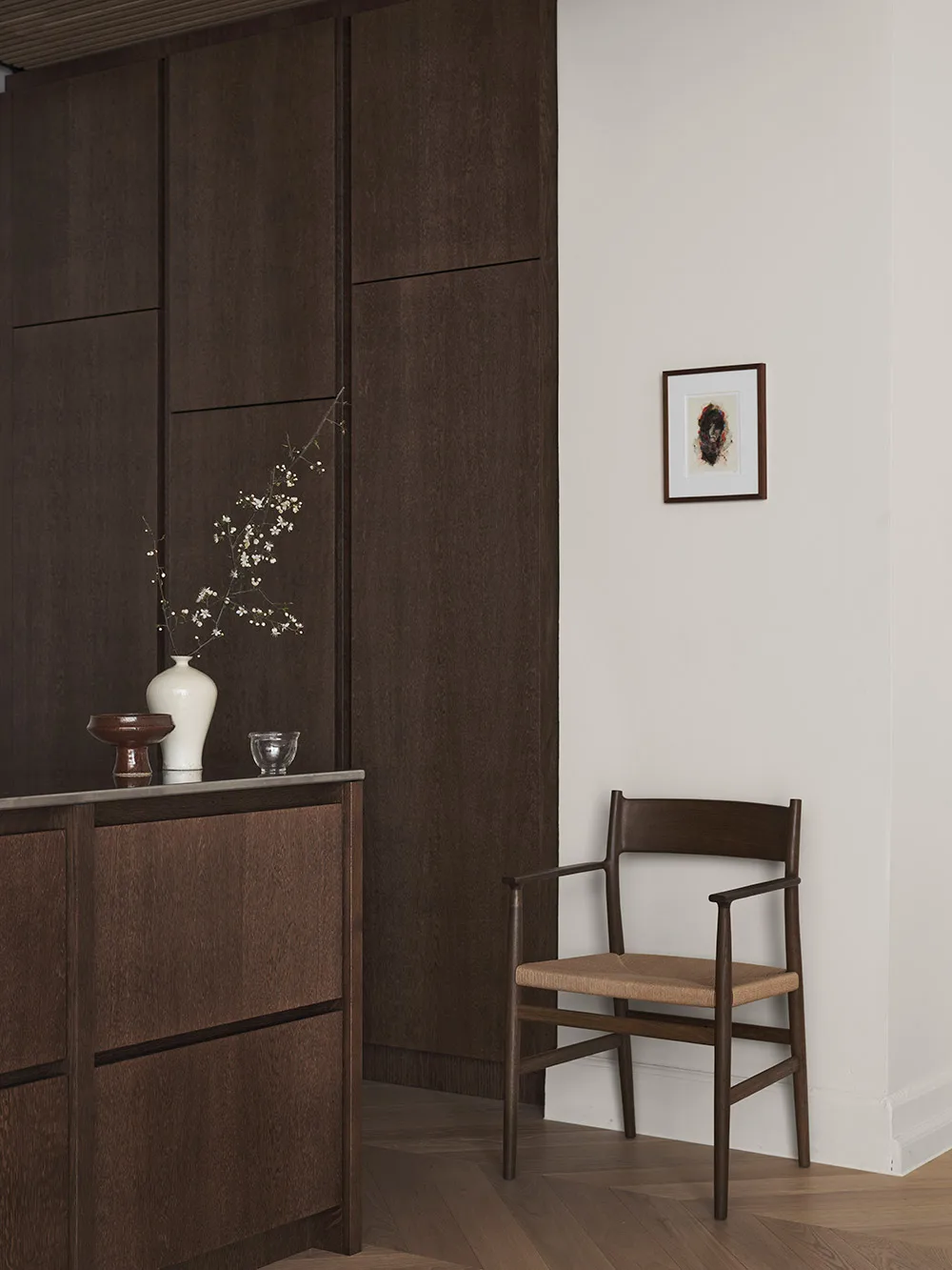 Arv πολυθρόνα με υφαντό κάθισμα, Βιολογικό σχοινί από λιναρόσπορο με καπνισμένο φινίρισμα Brdr. Krüger