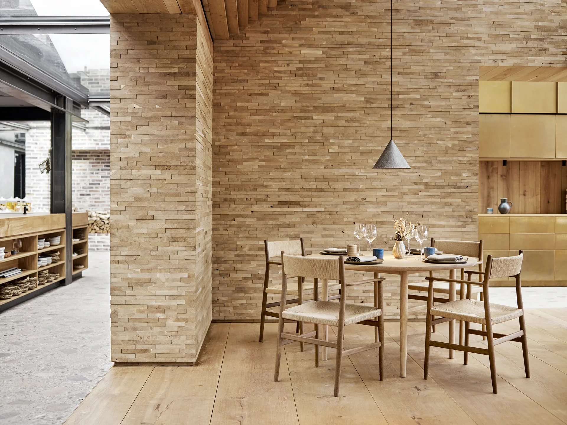 Arv πολυθρόνα με υφαντό κάθισμα, Σχοινί από ξύλο δρυός Brdr. Krüger