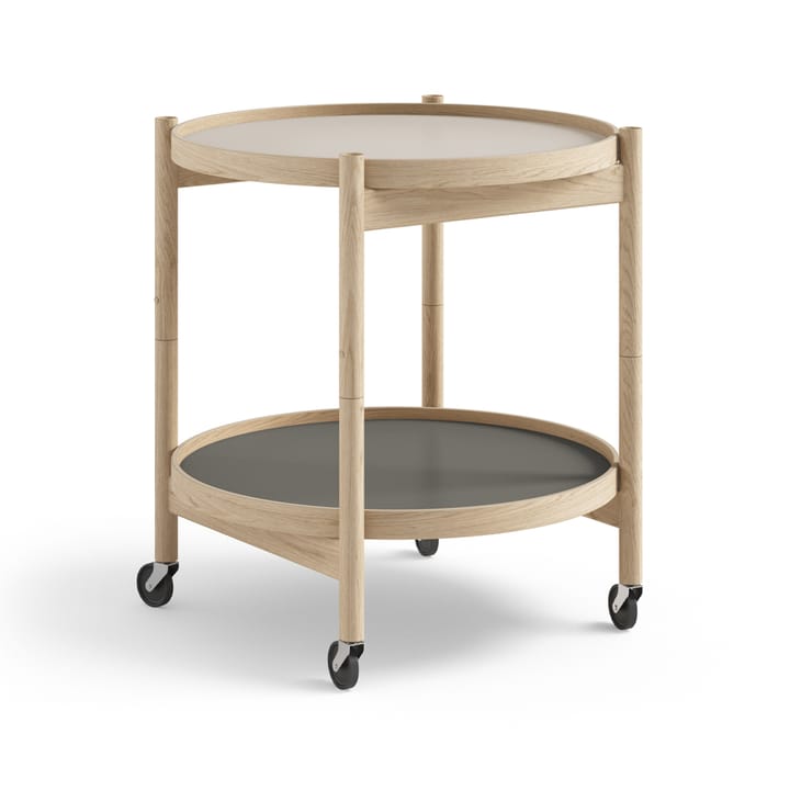 Τραπέζι με ροδάκια Bølling Tray Table model 50  - Stone-ανεπεξέργαστη δρύινη βάση - Brdr. Krüger
