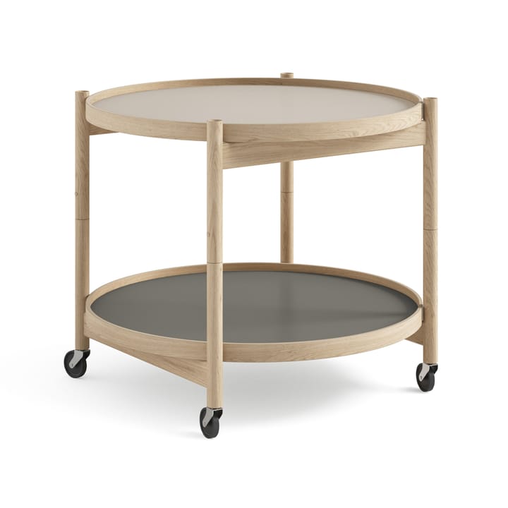 Τραπέζι με ροδάκια Bølling Tray Table model 60 - Stone-ανεπεξέργαστη δρύινη βάση - Brdr. Krüger