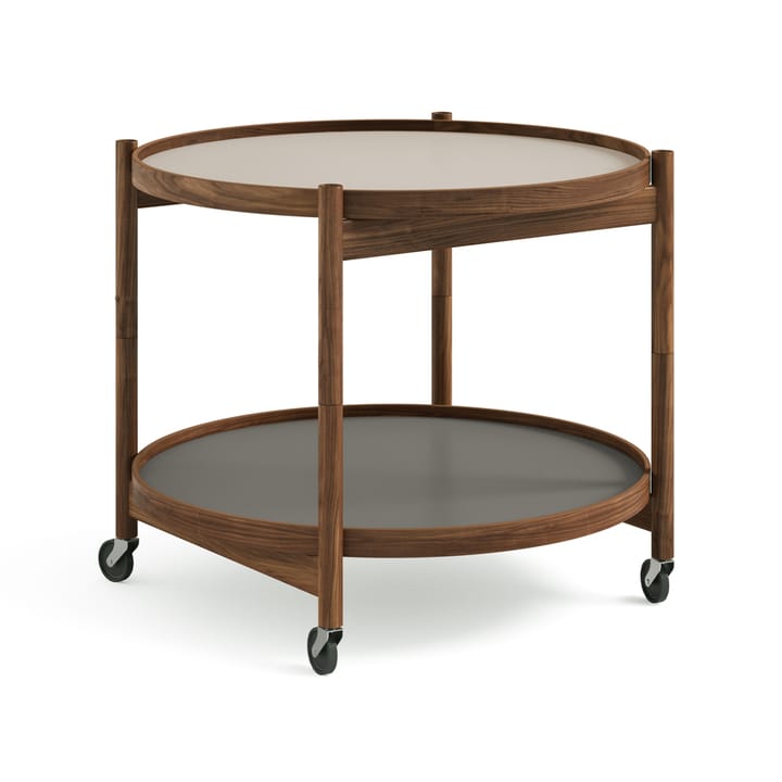 Τραπέζι με ροδάκια Bølling Tray Table model 60  - Stone-βάση από λαδωμένη καρυδιά - Brdr. Krüger