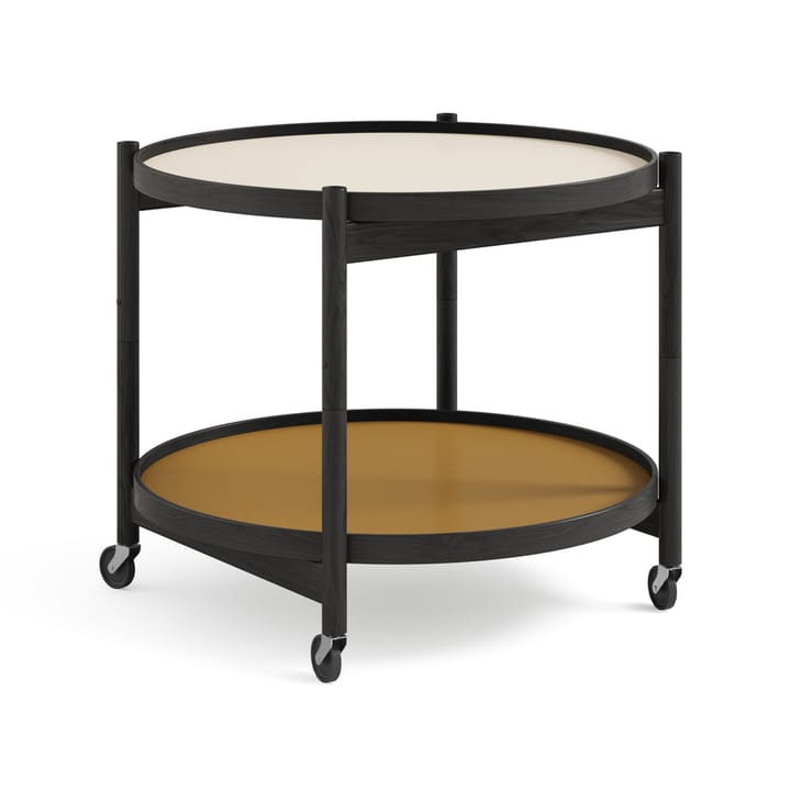 Τραπέζι με ροδάκια Bølling Tray Table model 60, Sunny-μαύρη λακαρισμένη βάση δρυός Brdr. Krüger