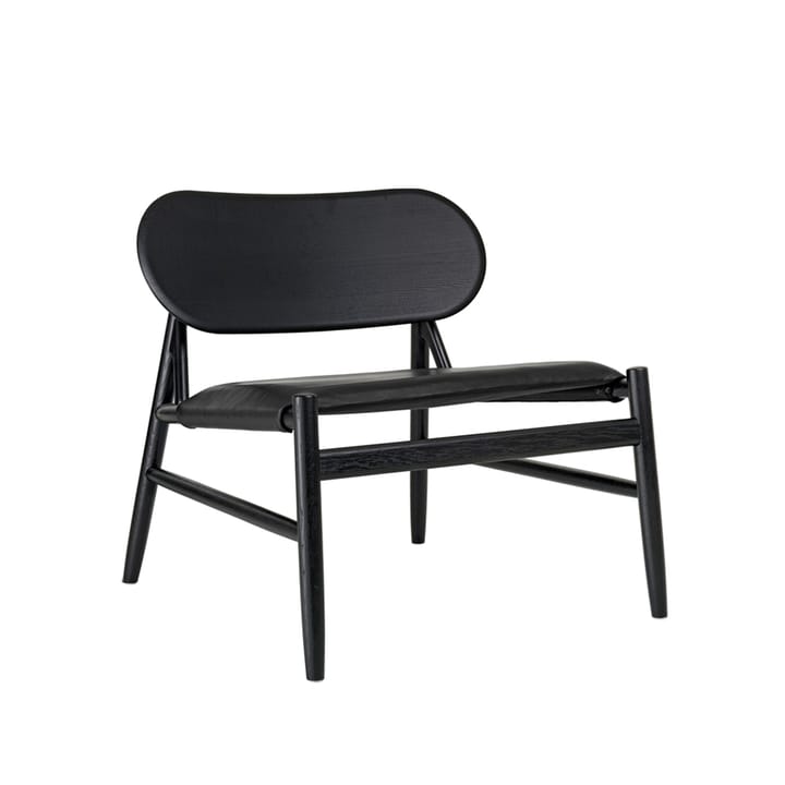 Καρέκλα lounge, Ferdinand - Δέρμα μαύρο, βάση από δρυ με μαύρη λάκα - Brdr. Krüger