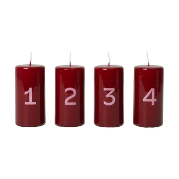 Κερί Advent Broste - Burgundy-White, 4 τεμάχια - Broste Copenhagen