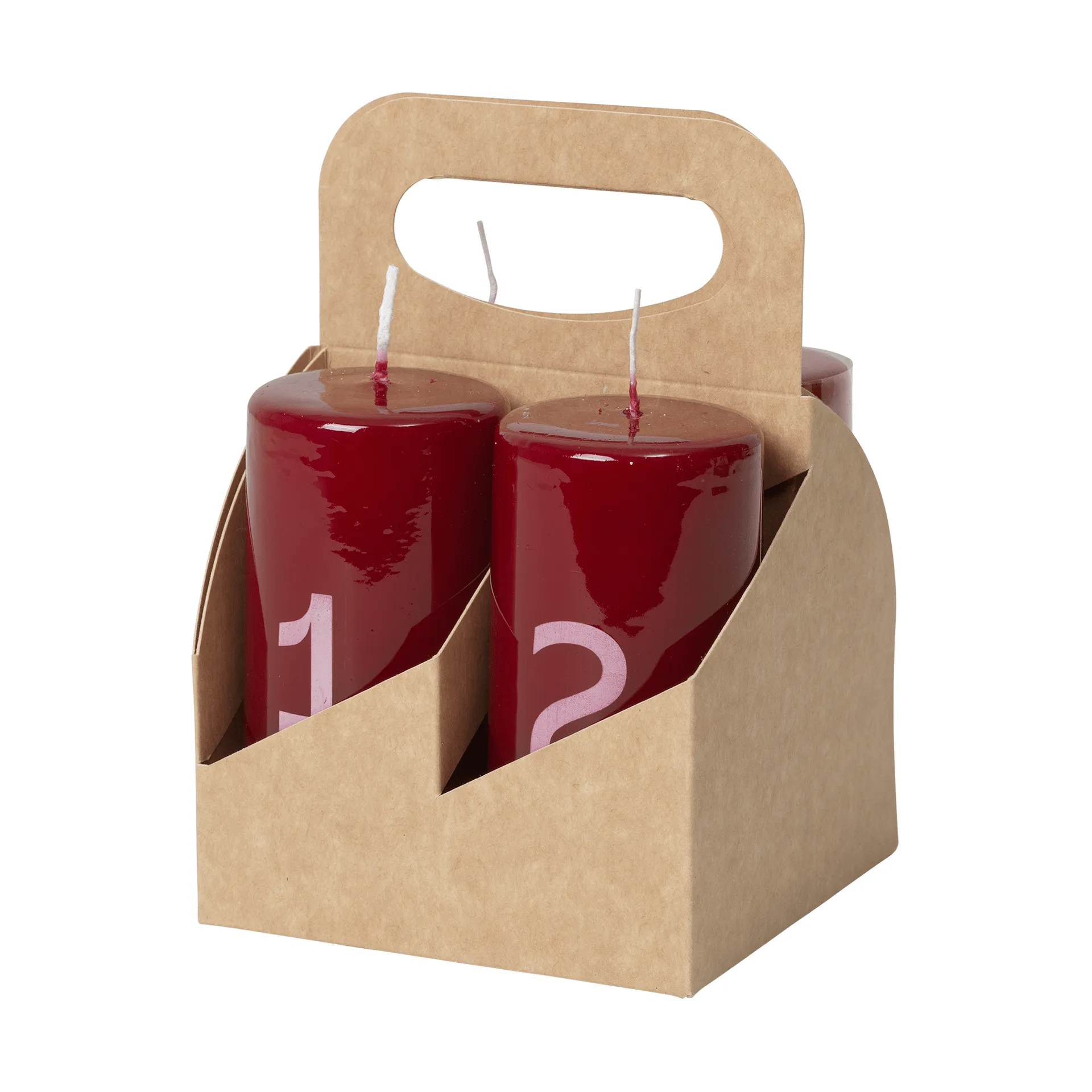 Κερί Advent Broste, Burgundy-White, 4 τεμάχια Broste Copenhagen