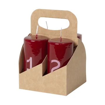 Κερί Advent Broste - Burgundy-White, 4 τεμάχια - Broste Copenhagen