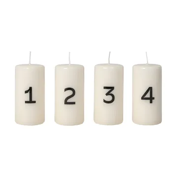 Κερί Advent Broste - White-Black, 4 τεμάχια - Broste Copenhagen