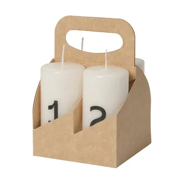 Κερί Advent Broste - White-Black, 4 τεμάχια - Broste Copenhagen
