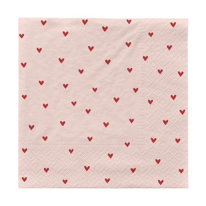 Amor χαρτοπετσέτες 33x33 cm 20-pack - Soft pink-red - Broste Copenhagen