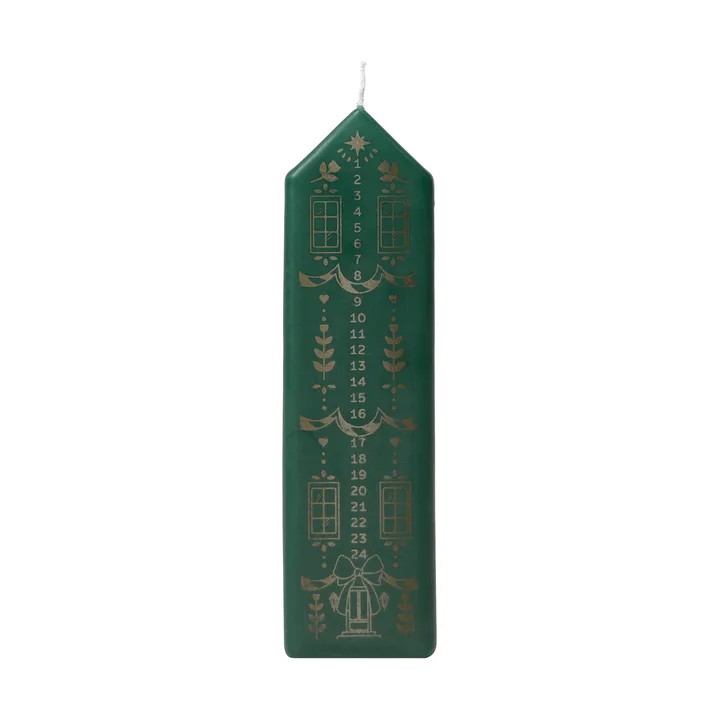 Casa ημερολογιακό κερί - Dark Green-Gold - Broste Copenhagen
