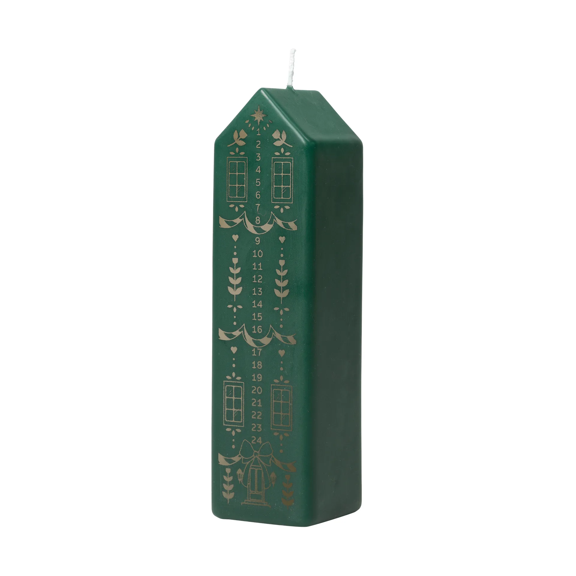 Casa ημερολογιακό κερί, Dark Green-Gold Broste Copenhagen