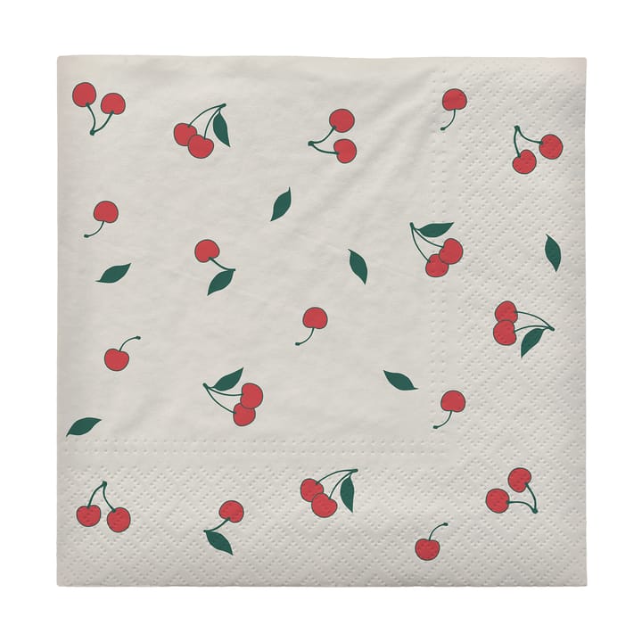 Χαρτοπετσέτες Cherry 33x33 cm 20 τεμάχια - Off white-red - Broste Copenhagen