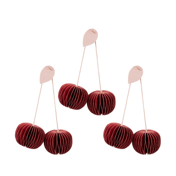 Cherry hanging decorations 3 τεμάχια, Κόκκινο Πομπηίας Broste Copenhagen