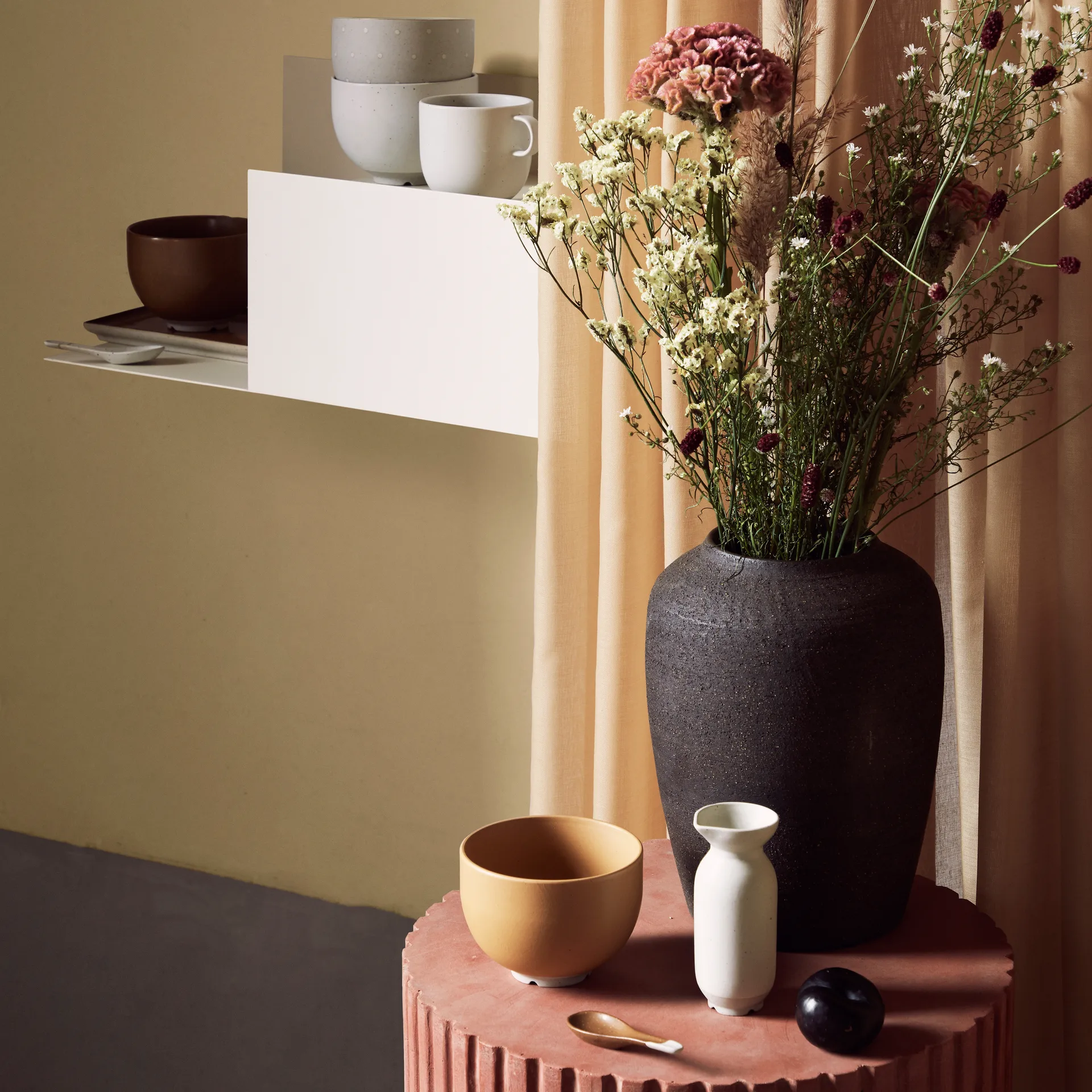 Cph Curve κεραμικό βάζο 24.5 cm, ακατέργαστο καφέ Broste Copenhagen