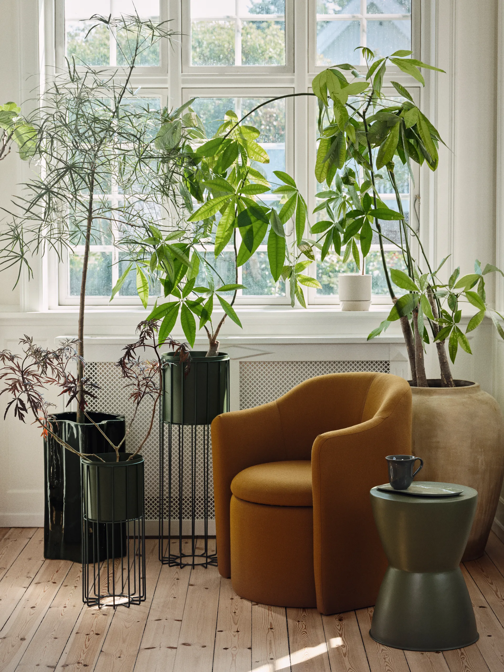 Fenja γλάστρα με βάση 2 μέρη Ø25 cm, Green Broste Copenhagen