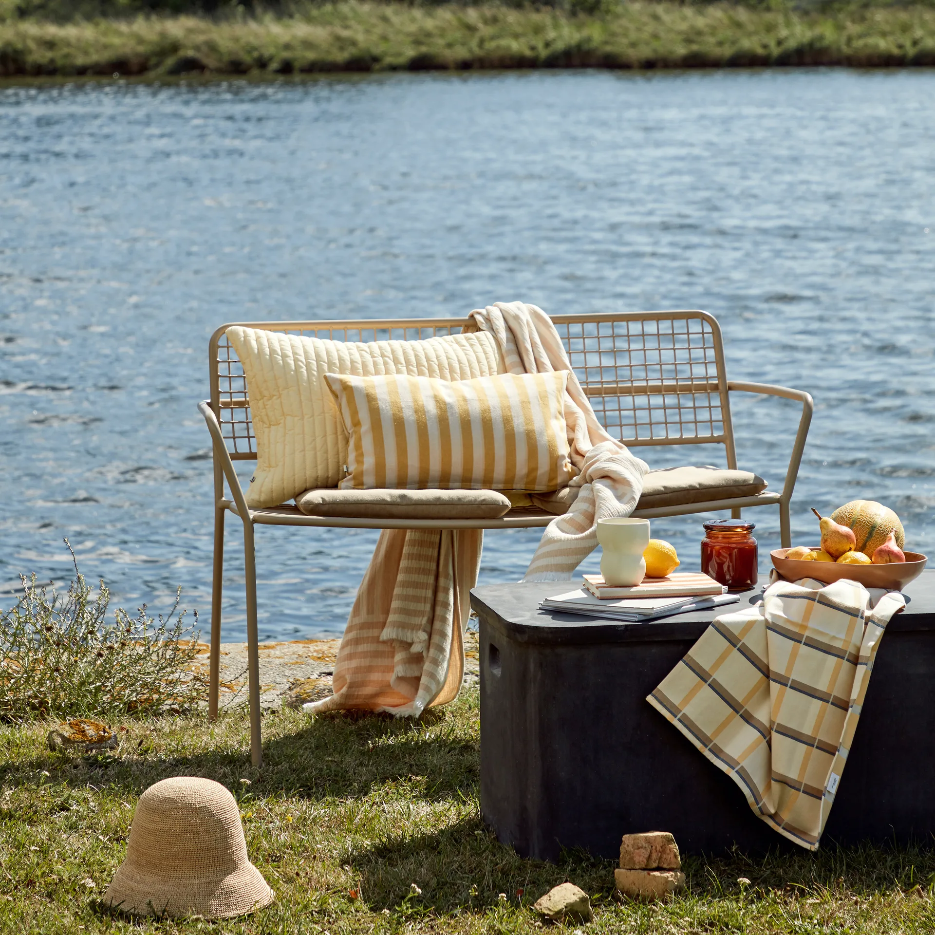 Frankie βαμβακερό ριχτάρι 130x180 cm, taos τοπ μπεζ Broste Copenhagen