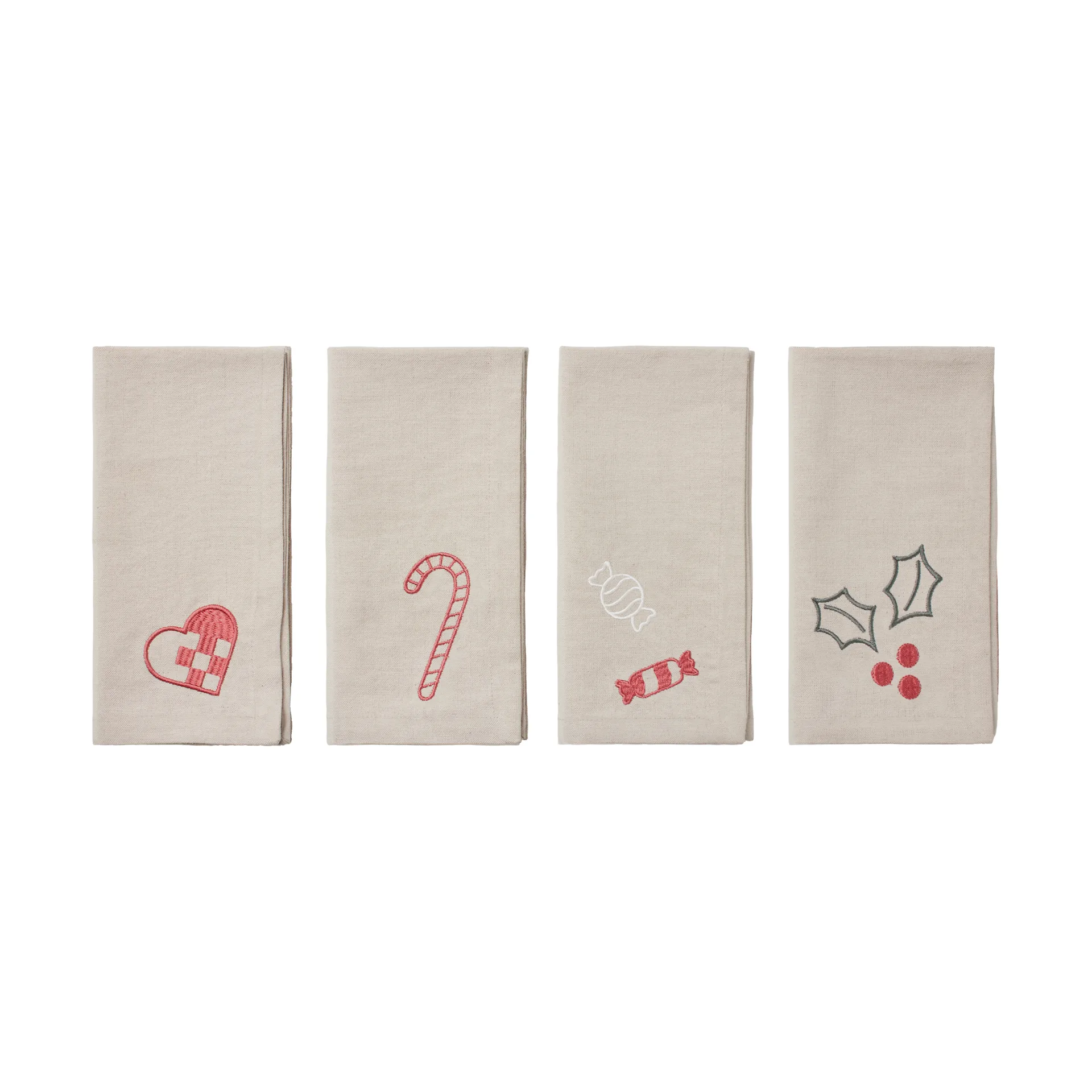 Fryd ύφασμα Πετσέτες κουζίνας 45x45 εκ 4 τεμάχια, Light warm γκρι-κόκκινο Broste Copenhagen