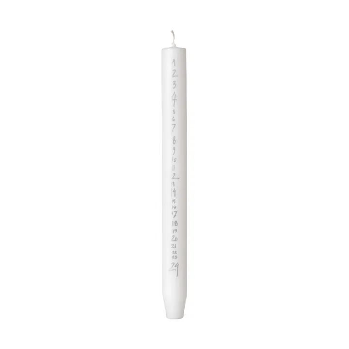 Handwritten κερί-ημερολόγιο - Pure White-Silver - Broste Copenhagen