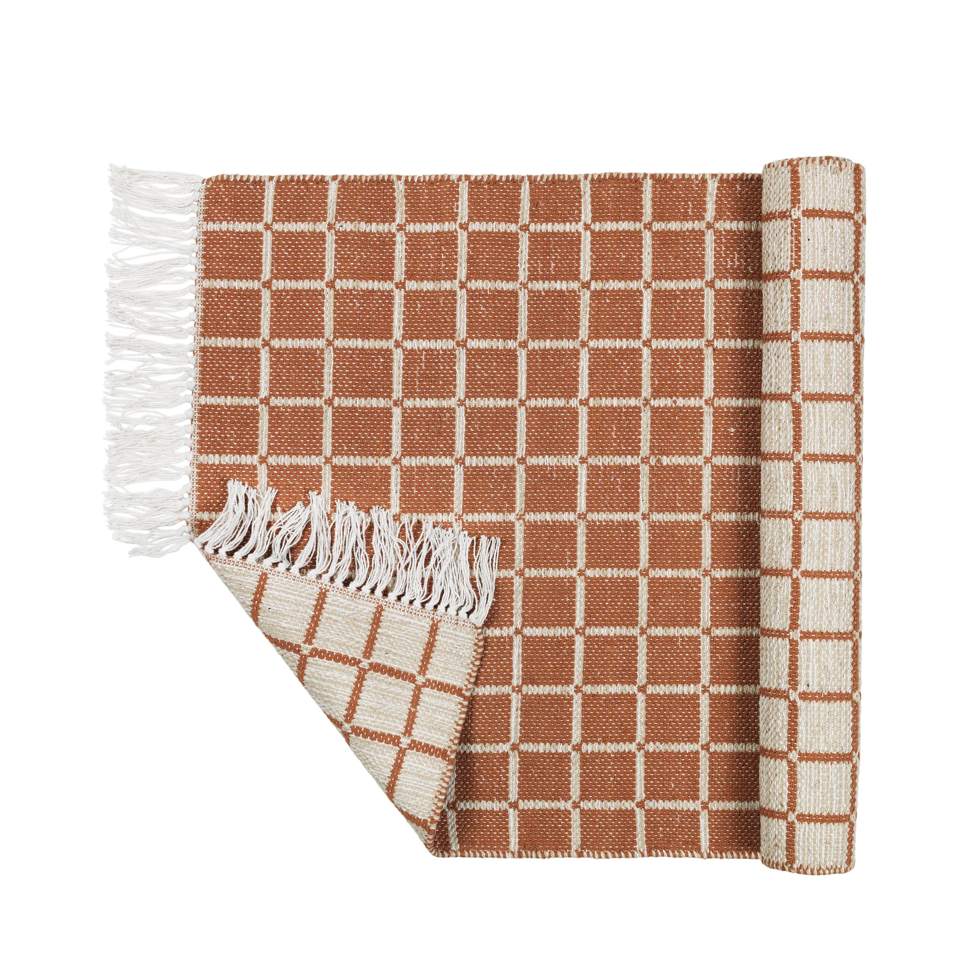 Henny βαμβακερό χαλί 70x140 cm, ανοιχτό γκρι-χωριάτικο καφέ Broste Copenhagen