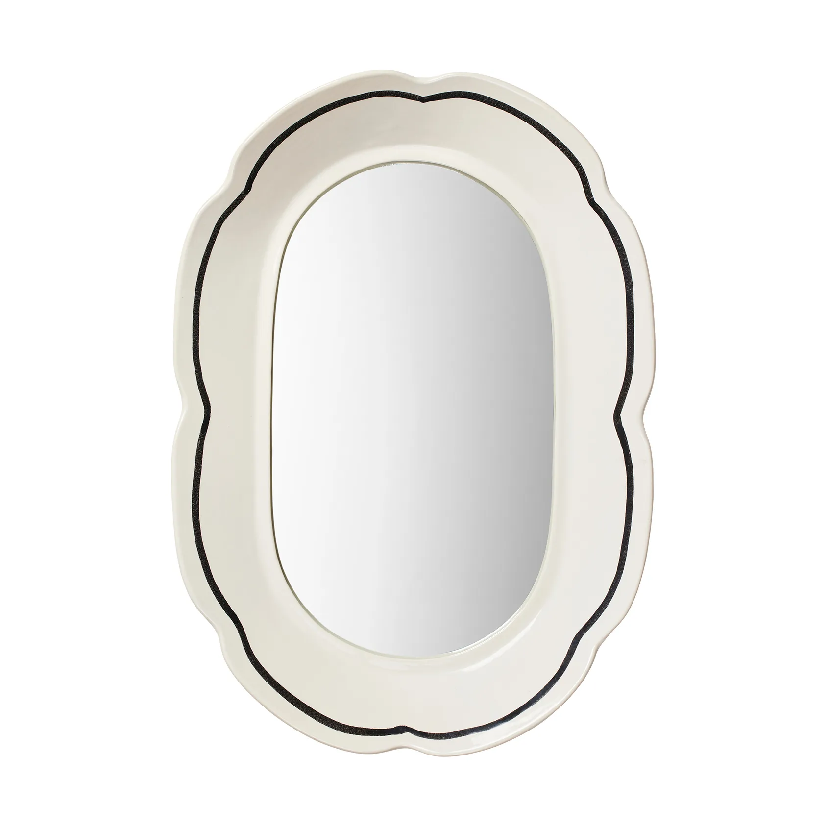 Hilma καθρέφτης 30x45 εκ., Off white-black Broste Copenhagen