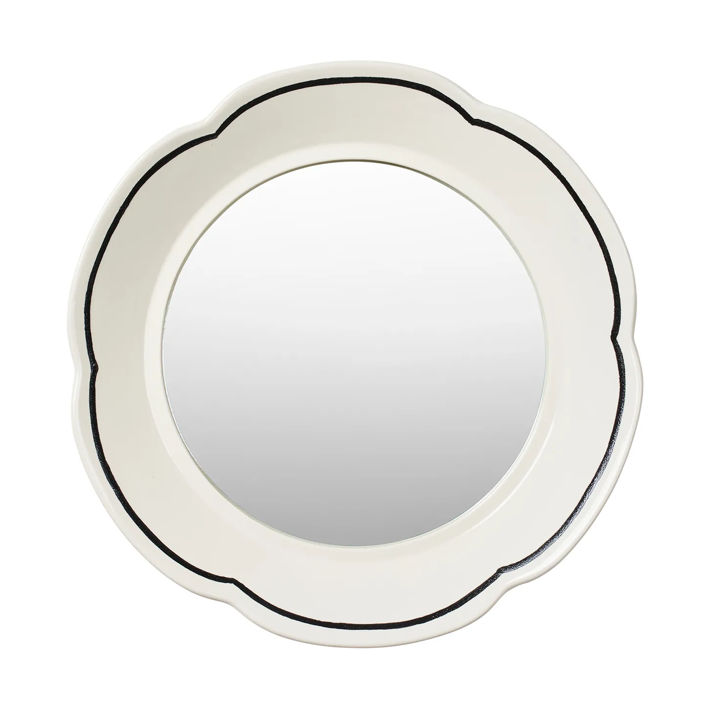 Hilma καθρέφτης Ø36 εκ., Off white-black Broste Copenhagen