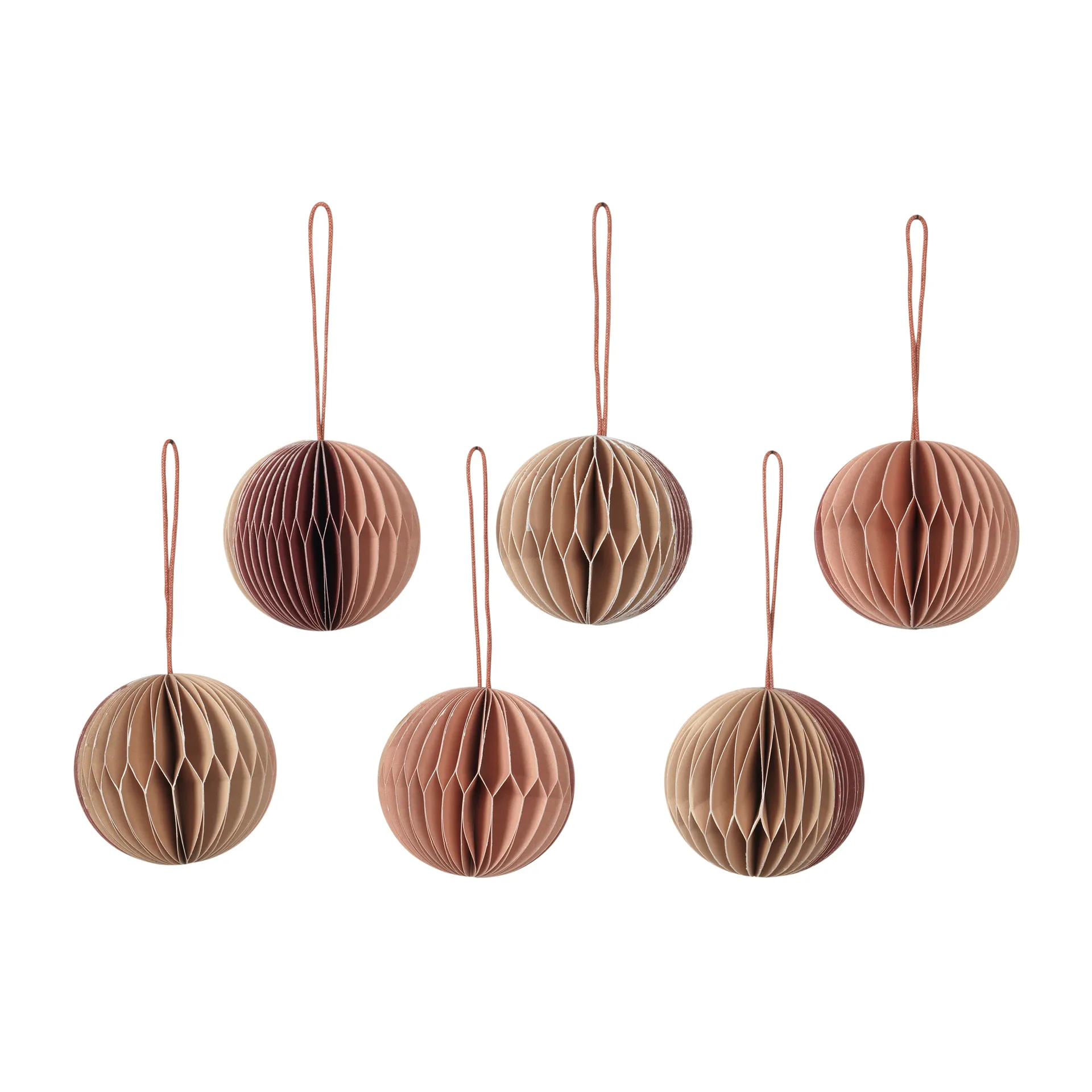 Χριστουγεννιάτικες μπάλες honeycomb Ø5 cm 6 τεμάχια, Multi/pink Broste Copenhagen