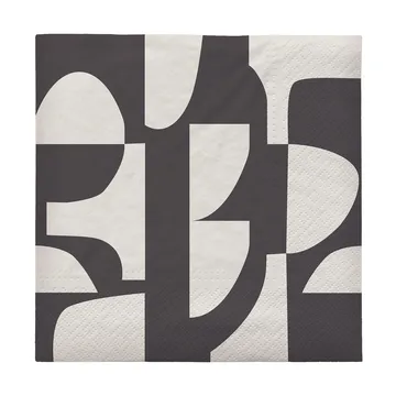 Χαρτοπετσέτα Lara 33x33 cm 20 τεμάχια - Black-off white - Broste Copenhagen
