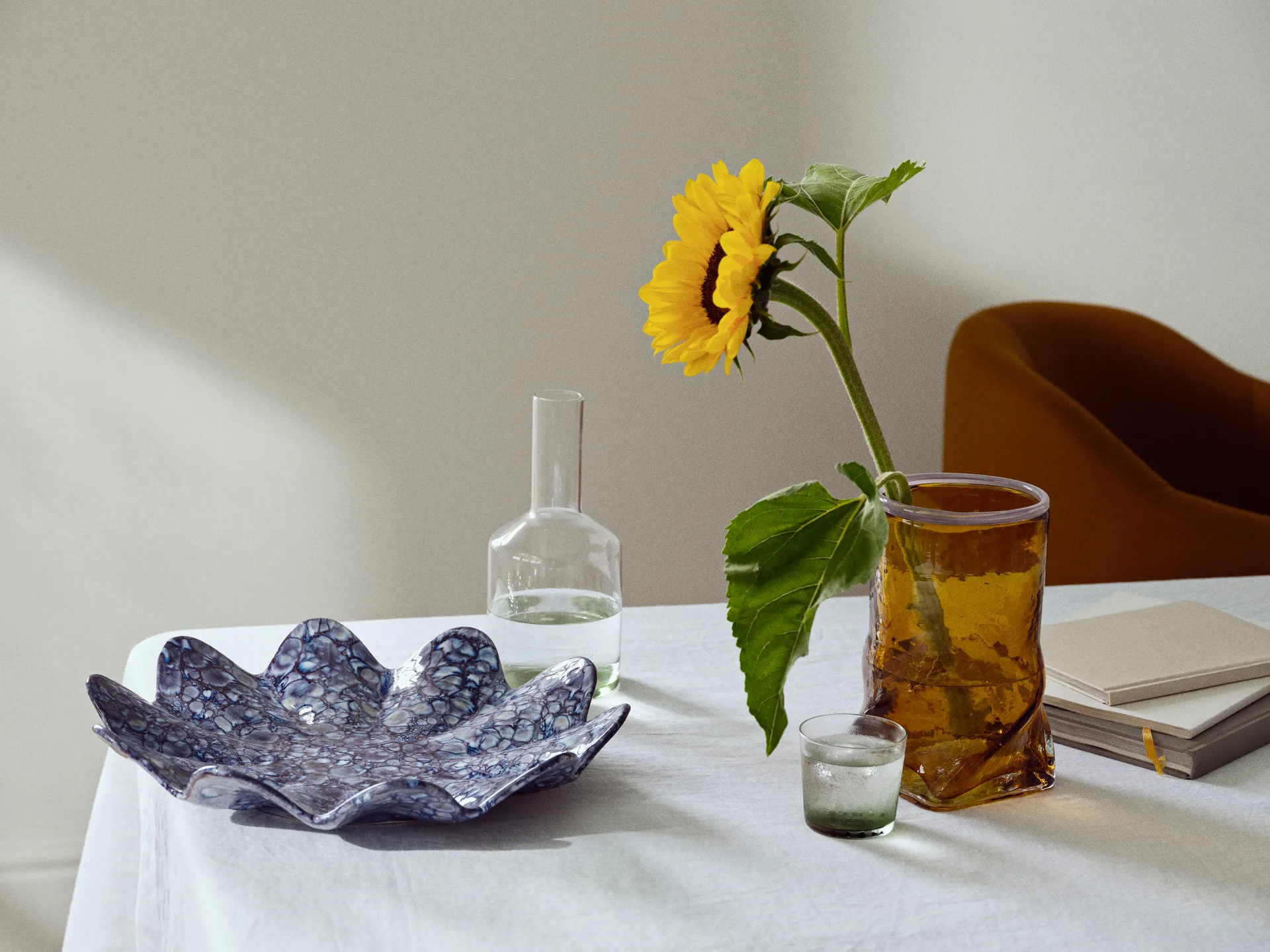 Lilja decorative πιατάκι Ø38 εκ, Intense blue-white Broste Copenhagen