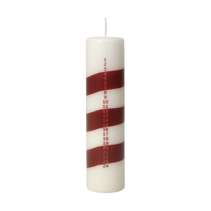 Linea κερί-ημερολόγιο - Off White-Burgundy - Broste Copenhagen