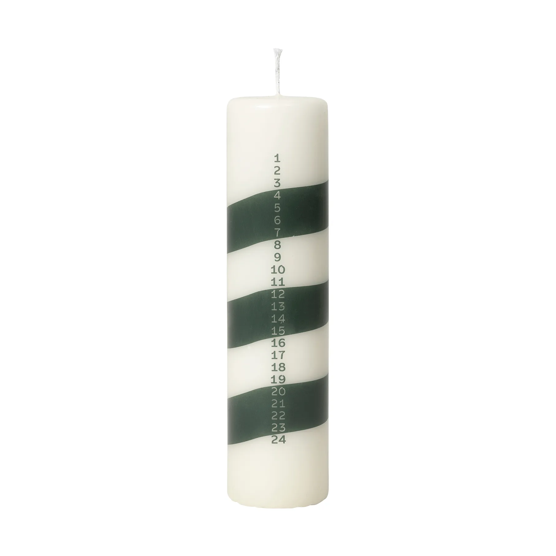 Linea κερί-ημερολόγιο, Off White-Dark Green Broste Copenhagen