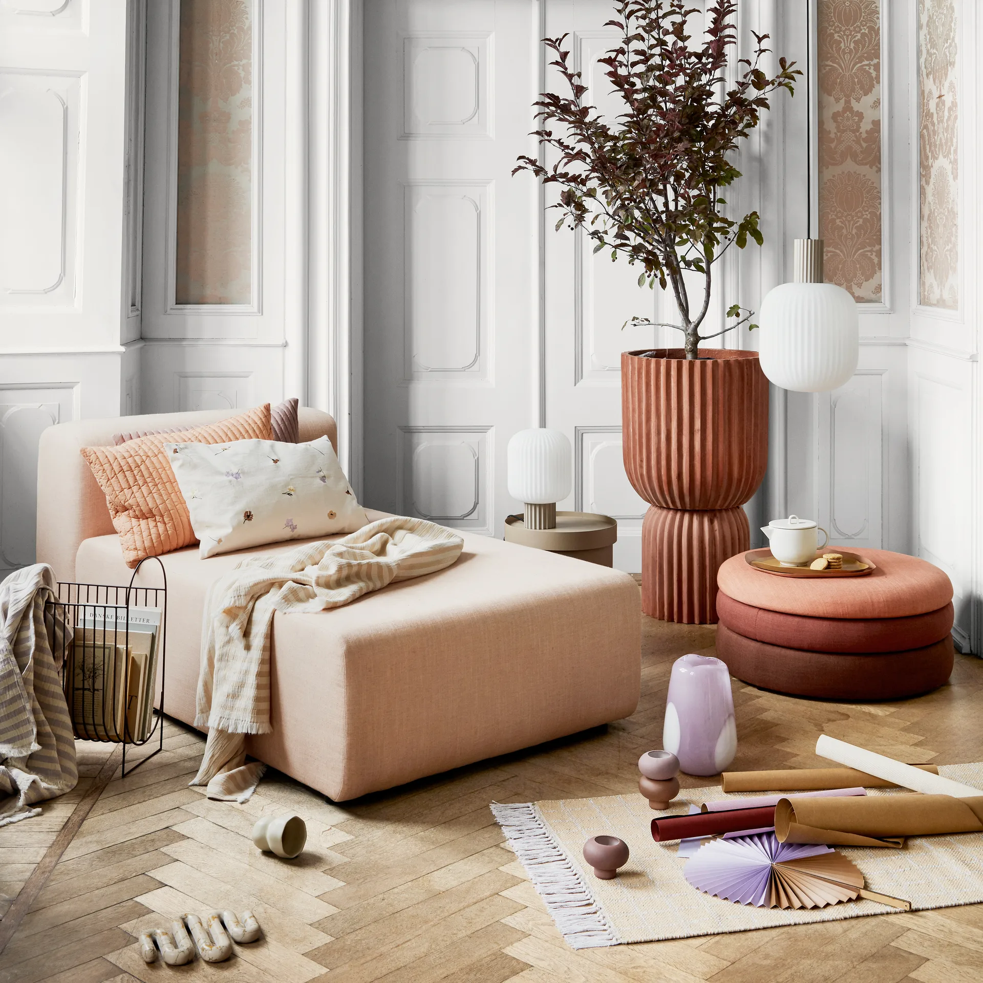 Lolly κρεμαστό φωτιστικό, άμμος-λευκό-Ø 27 cm Broste Copenhagen