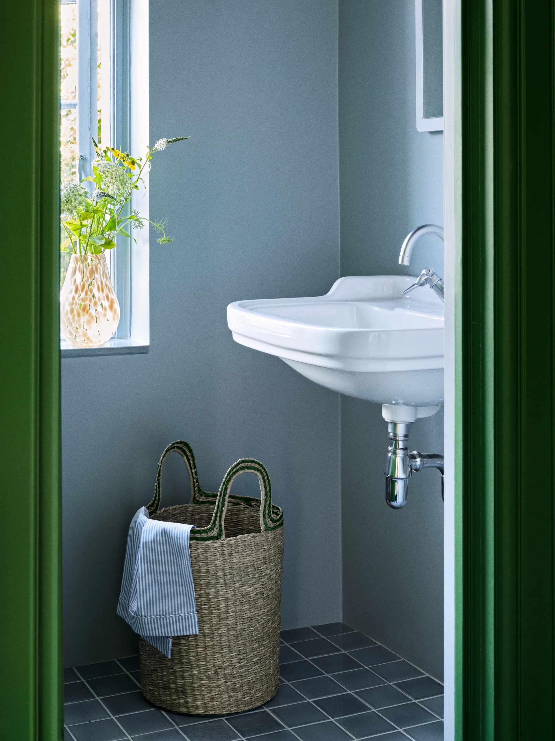Καλάθι Lykke 3 τεμάχια, Natural-green Broste Copenhagen
