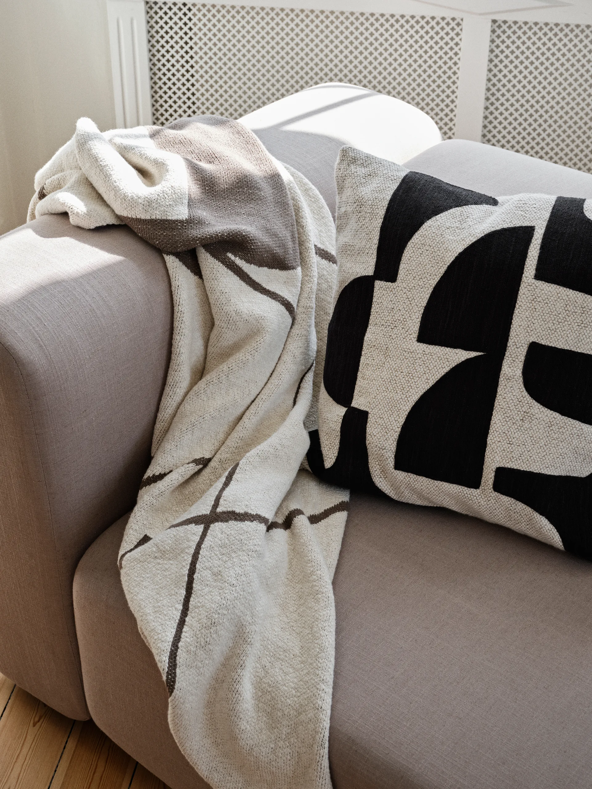 Maren κουβέρτα 130x180 εκ., Kangaroo brown-off white Broste Copenhagen