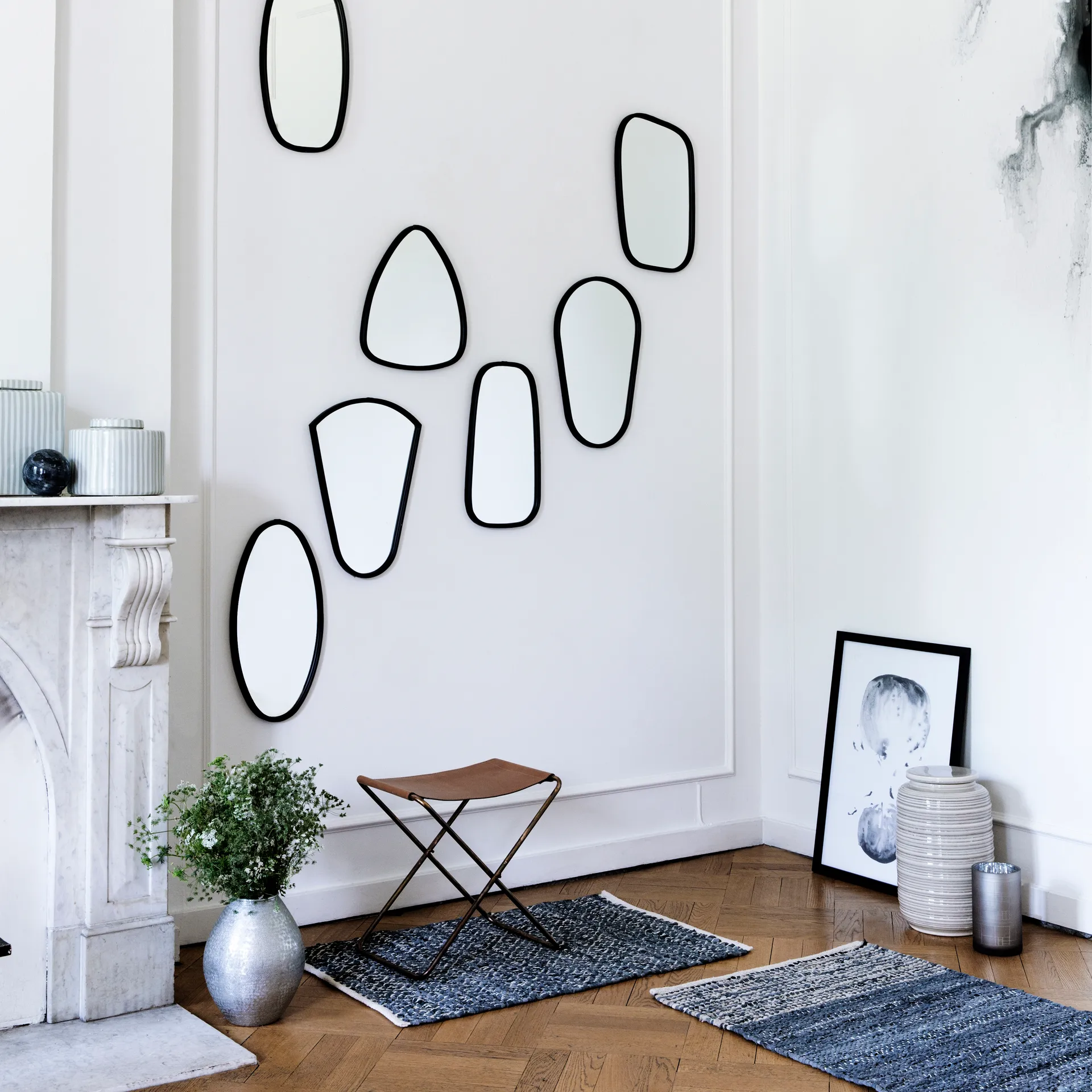 Nola δερμάτινο σκαμπό, καφέ, 45 cm Broste Copenhagen