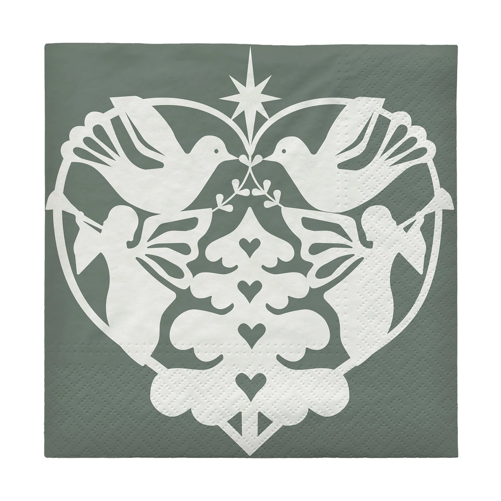 Nostalgia χαρτοπετσέτα 33x33 εκ., πακέτο των 20, Grape Leaf Green Broste Copenhagen