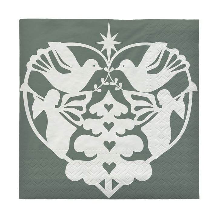 Nostalgia χαρτοπετσέτα 33x33 εκ., πακέτο των 20 - Grape Leaf Green - Broste Copenhagen
