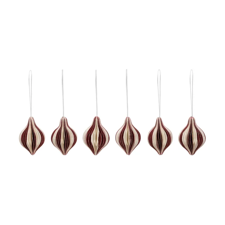 Spira χριστουγεννιάτικο κρεμαστό στολίδι - Burgundy-Off White - Broste Copenhagen