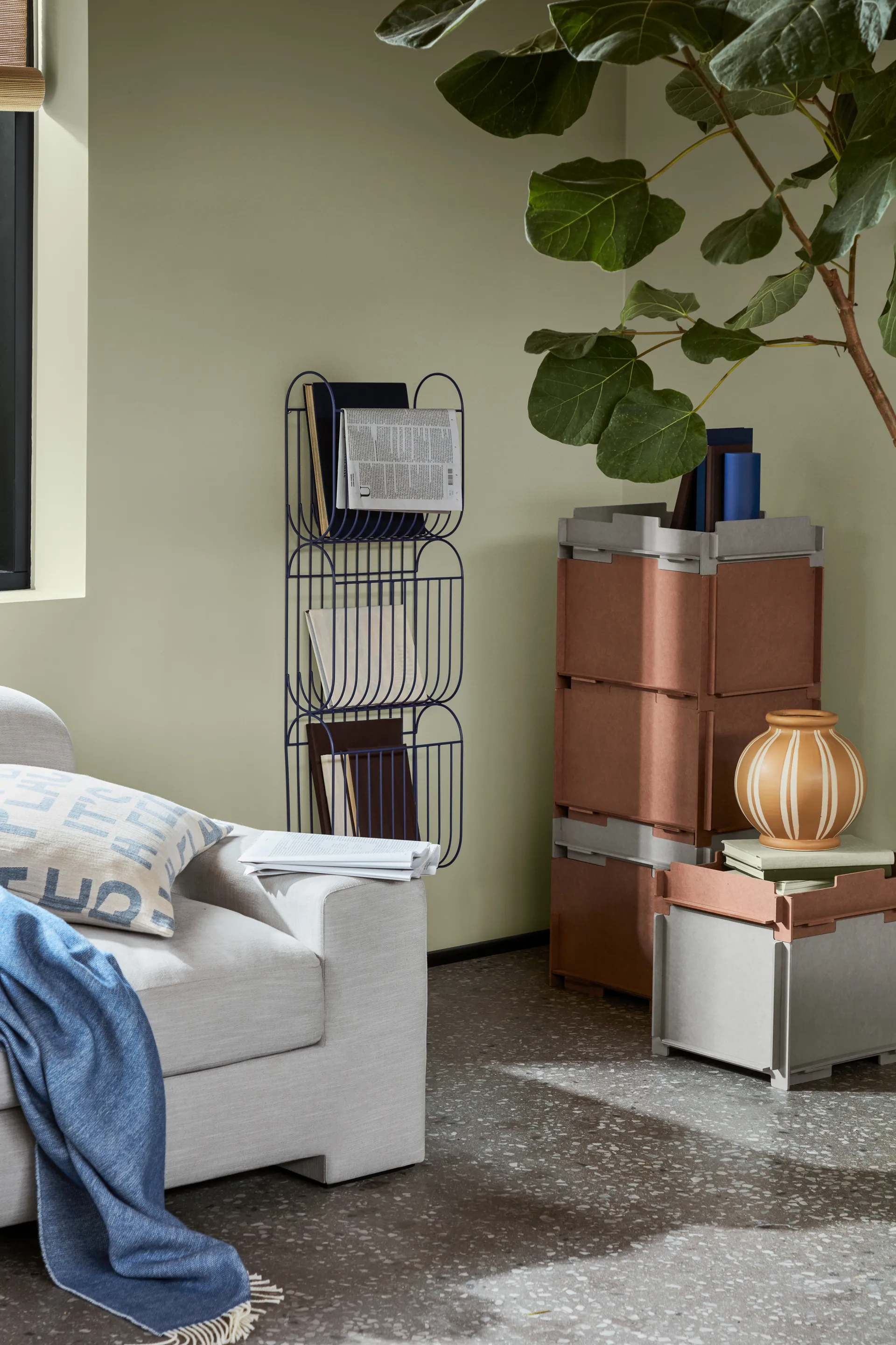 Stacie κουτί αποθήκευσης 34x44 cm, Γκρι Broste Copenhagen