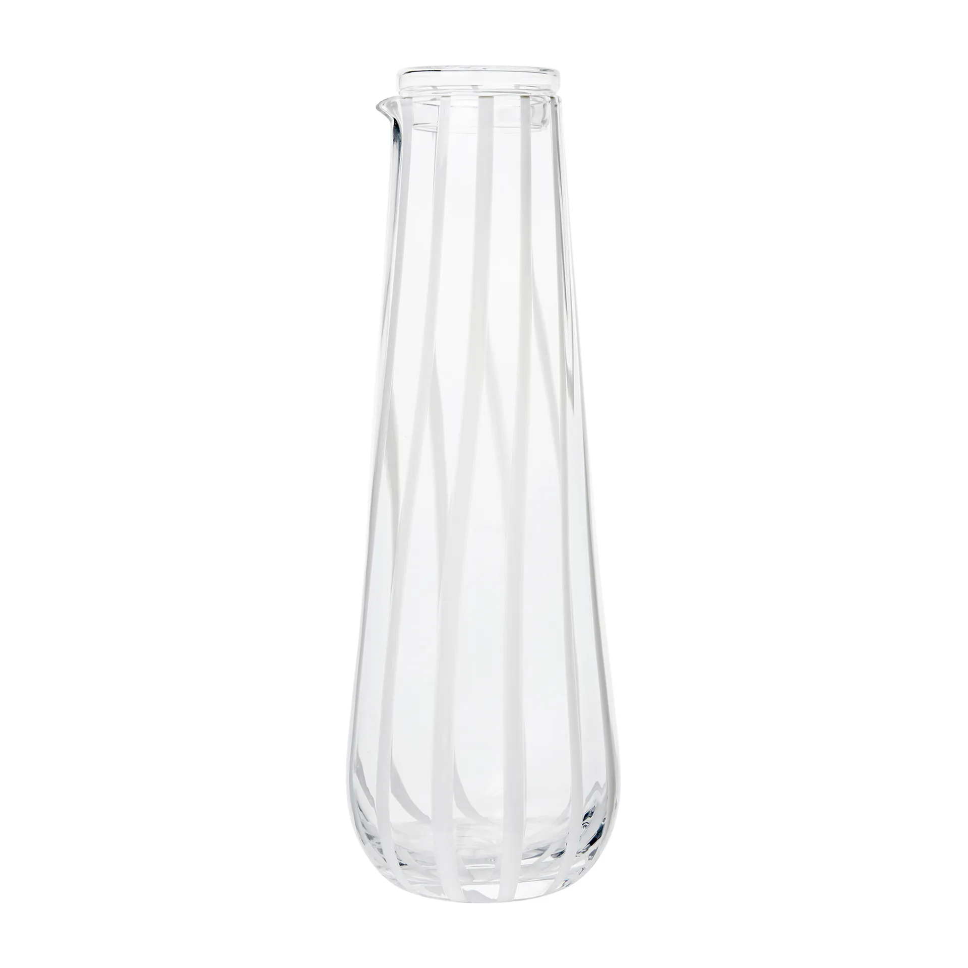 Stripe καράφα με καπάκι 0.8 l, Clear-white stripes Broste Copenhagen