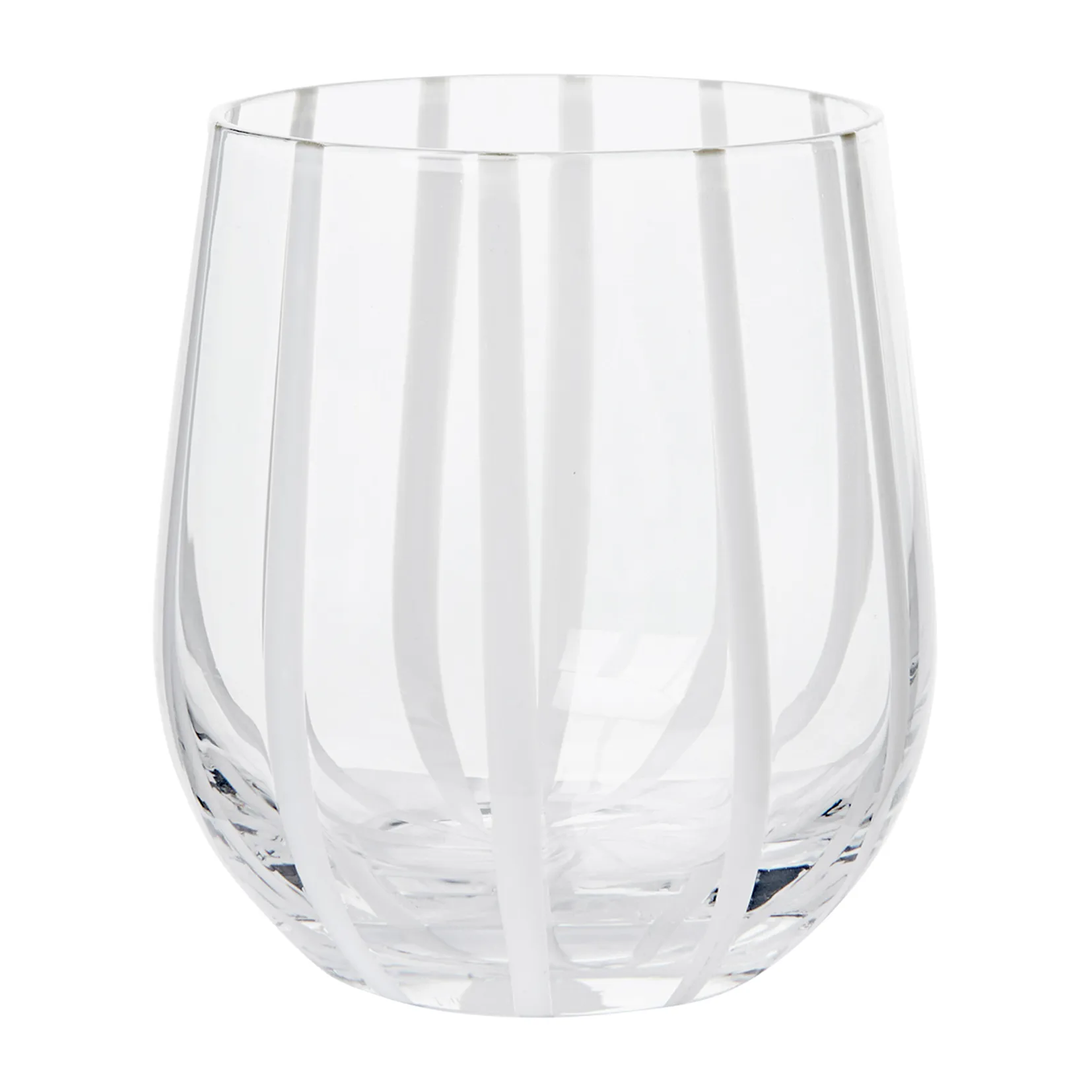 Stripe ποτήρι 35 cl, Clear-white stripes Broste Copenhagen