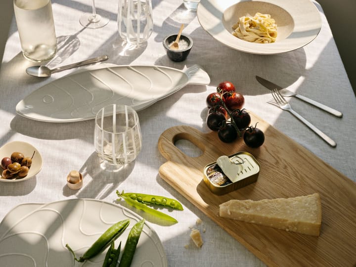 Stripe ποτήρι 35 cl, Clear-white stripes Broste Copenhagen