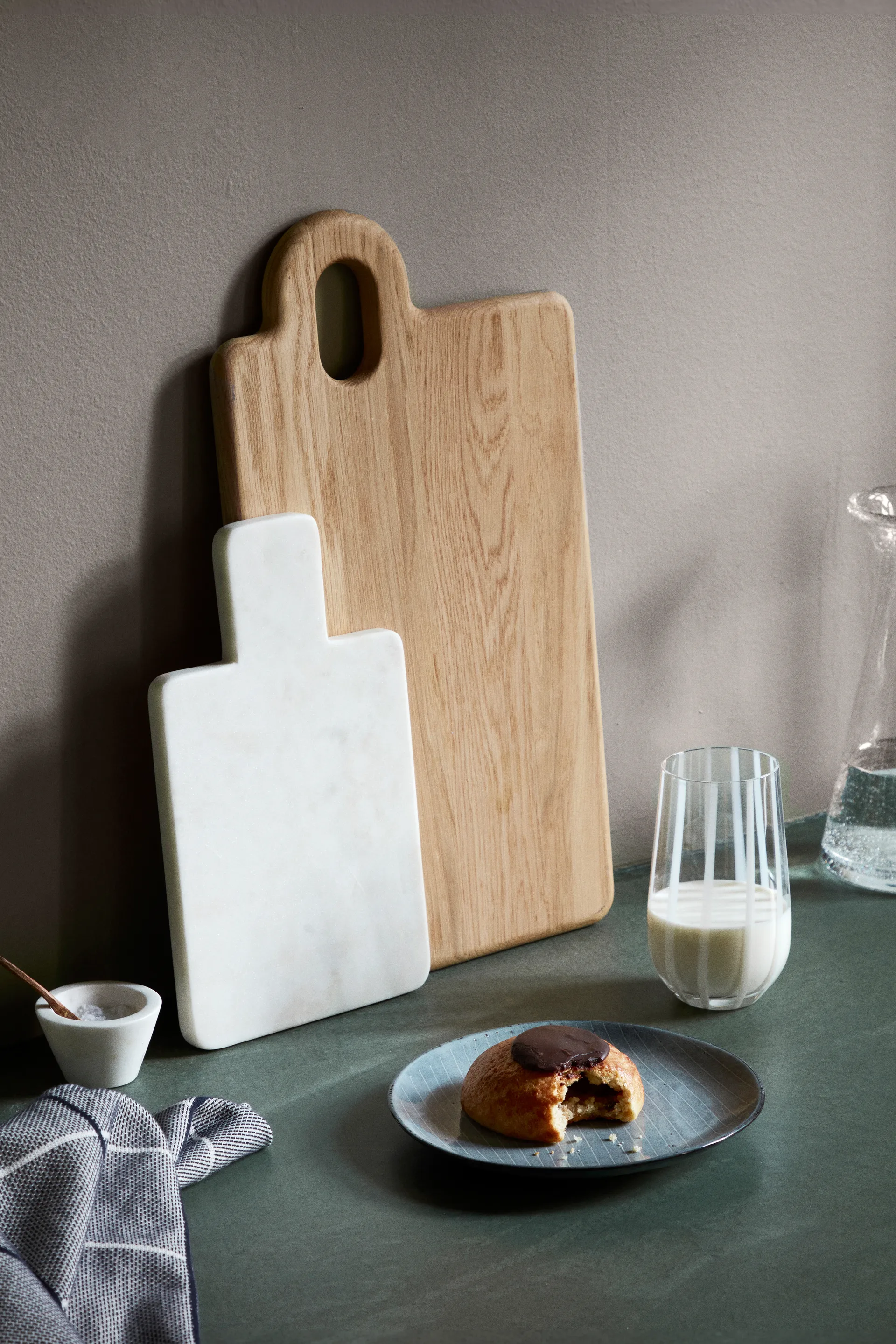 Stripe ποτήρι 55 cl, Clear-white stripes Broste Copenhagen