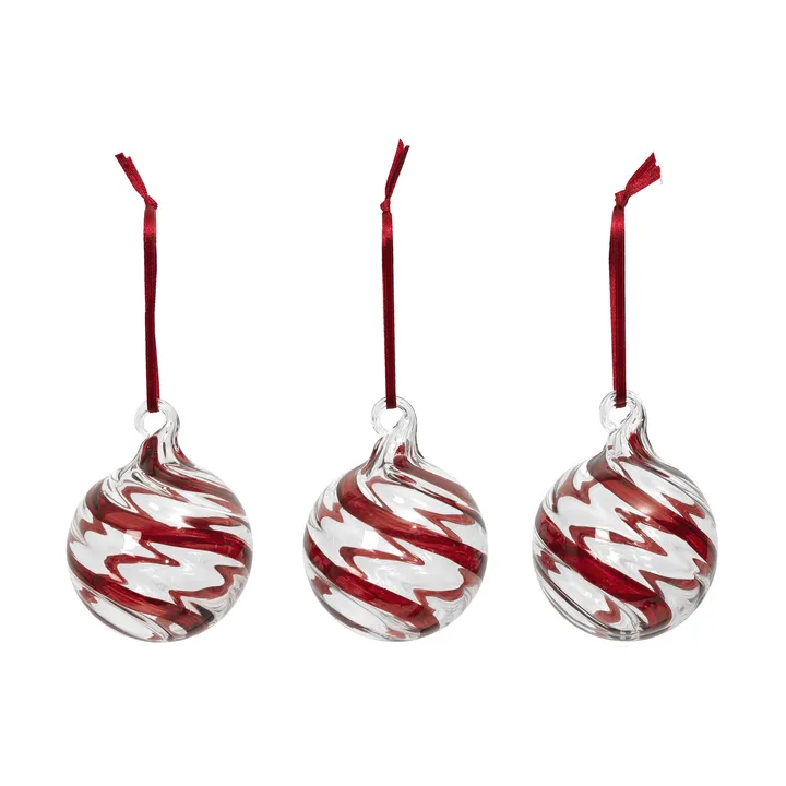 Swirl χριστουγεννιάτικη μπάλα - Deep Red-Clear - Broste Copenhagen
