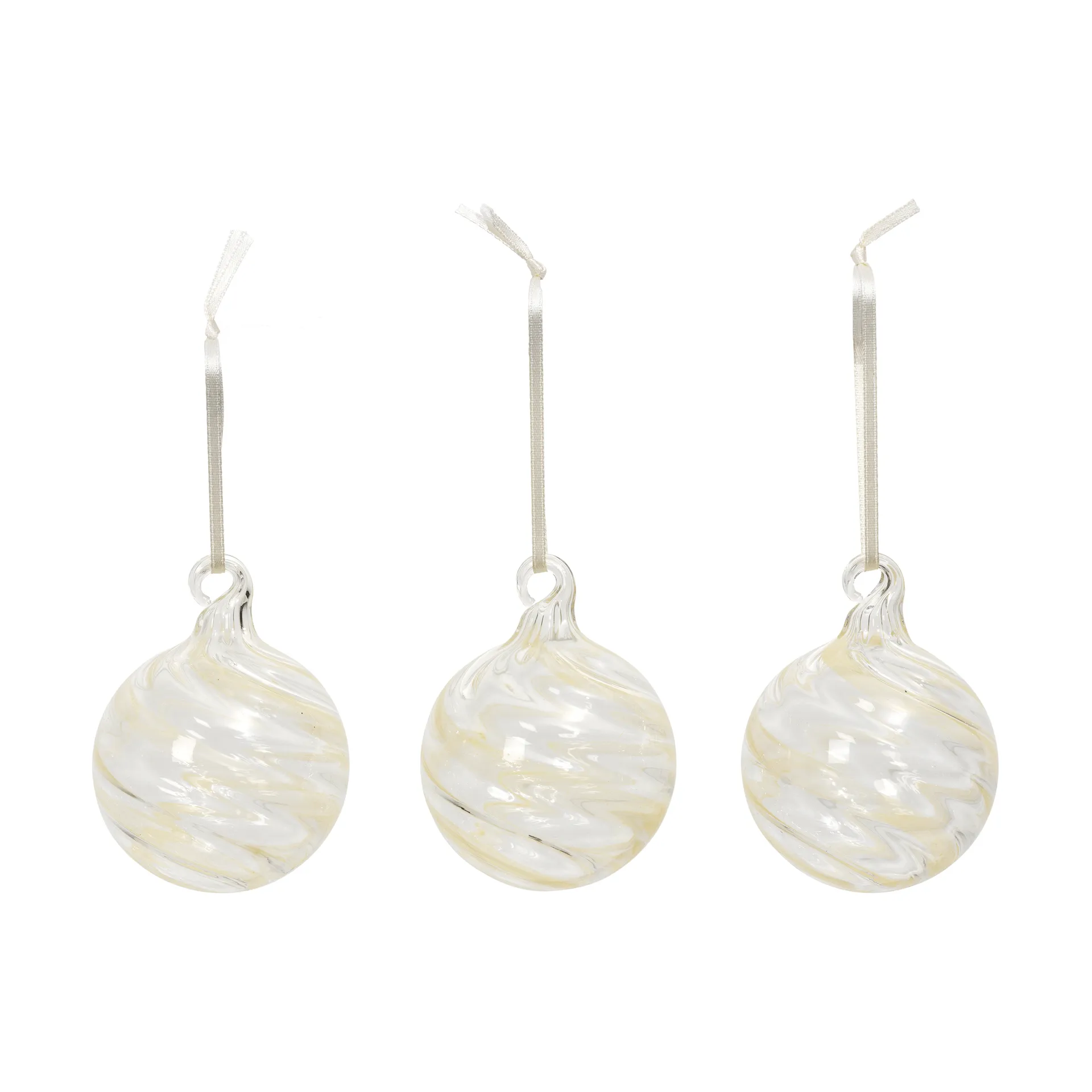 Swirl χριστουγεννιάτικη μπάλα, Off White-Clear Broste Copenhagen