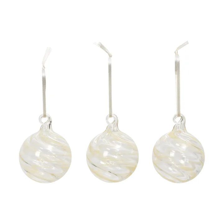 Swirl χριστουγεννιάτικη μπάλα - Off White-Clear - Broste Copenhagen